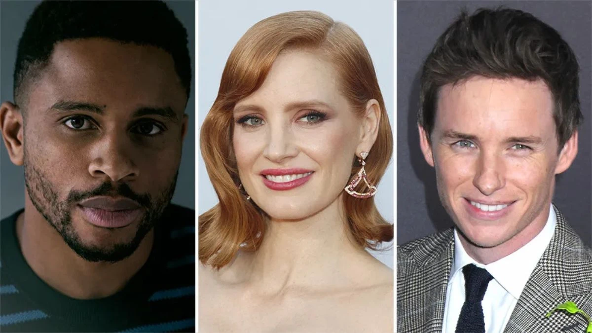The Good Nurse on Netflix - Nnamdi Asomugha, Jessica Chastain, Eddie Redmayne.