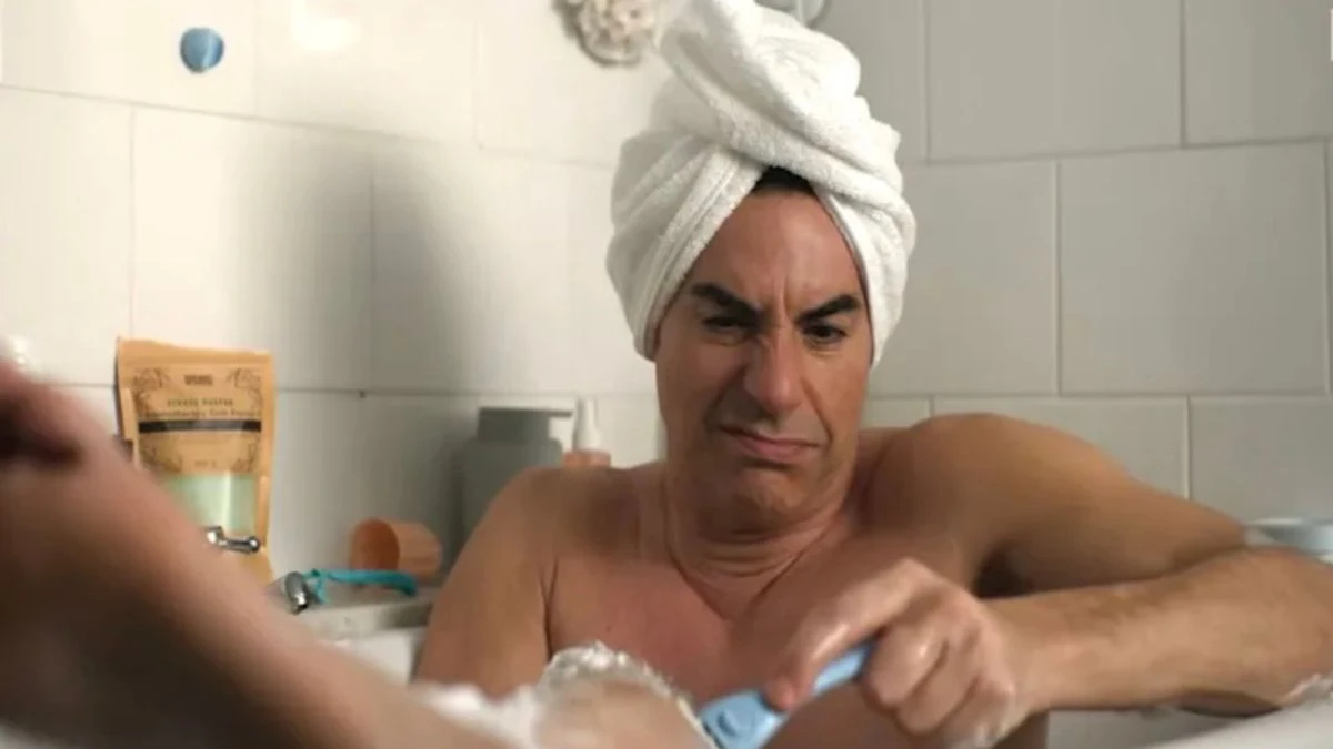 Ladies First Netflix Sacha Baron Cohen bathtub scene